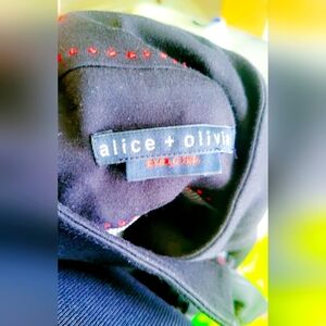 Alice + Olivia Black Crop Cardigan W/bow